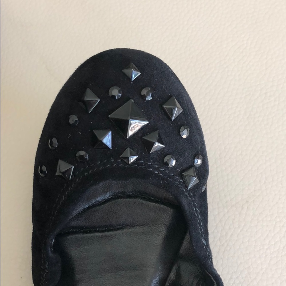Black BCBGMaxAzria flats with gems - Picture 4 of 5